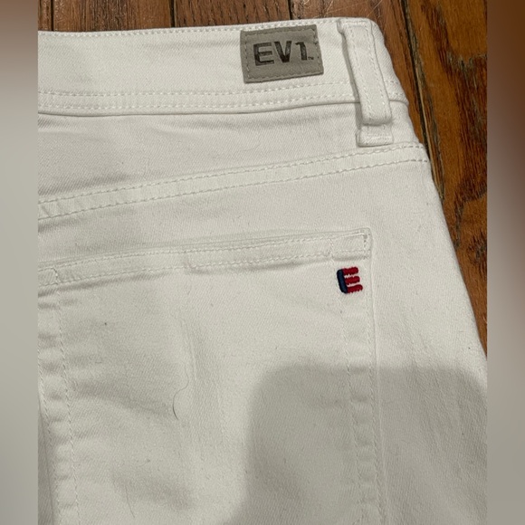 Women's White Pants with Striped Detail - Picture 12 of 14